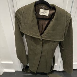 Aritzia Babaton Olive Green Short Wool Coat